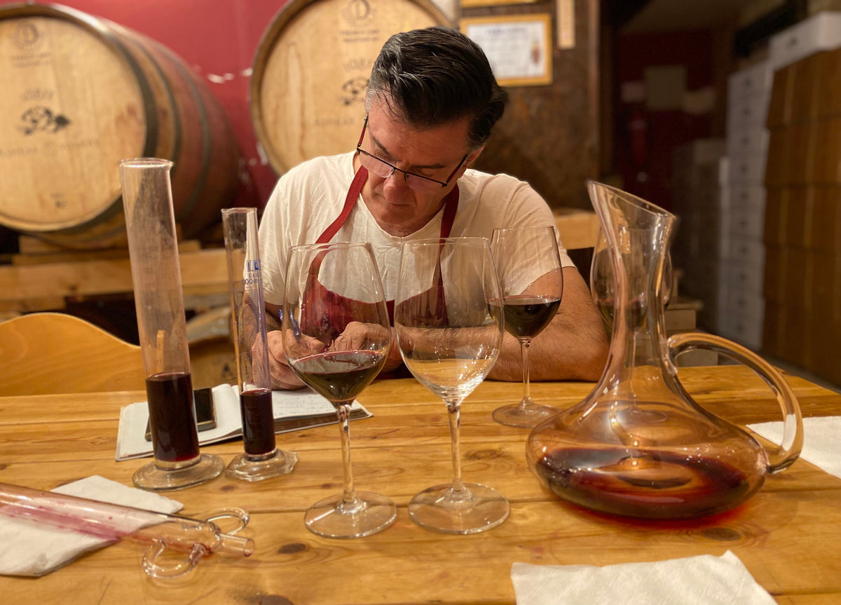 Ashkar Winery winemaker at work, Palestine