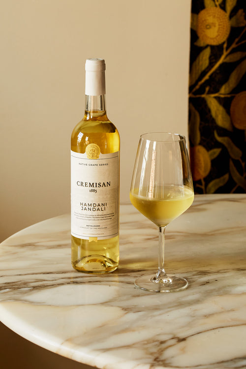 Cremisan Winery Hamdani-Jandali Beit Jala 2023 bottle and glass